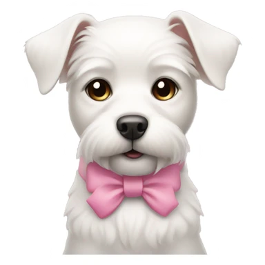 white dog with pink bow very cute and minimalist  sticker