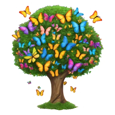Lisa frank tree covered with butterflies  sticker