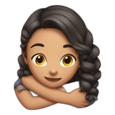 girl selfhugging sticker