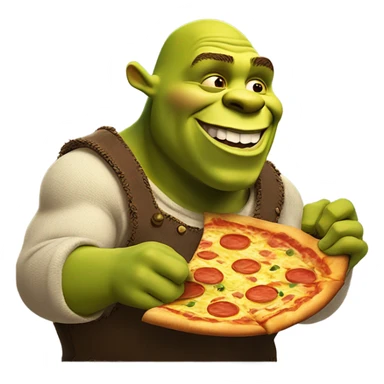 shrek eating pizza sticker