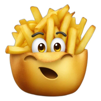 Patate sur une frite sticker