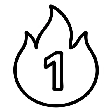 blue fire shaped like a Snapchat streak, clean and simple, suitable for app icon, outlined icon style, simple and recognizable sticker