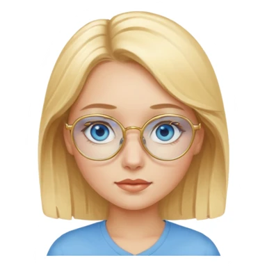 une fille blonde au yeux bleus avec des lunette dorée assez grande sticker