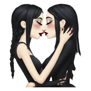 two goth women kissing, beautiful, aesthetic  sticker