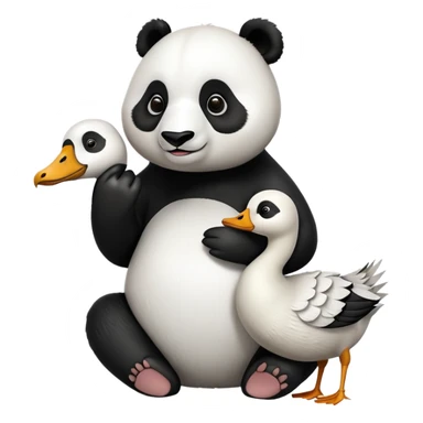 Panda with a goose  sticker