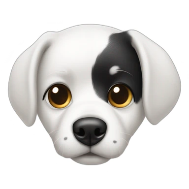 white dog with black spot on half of the face sticker