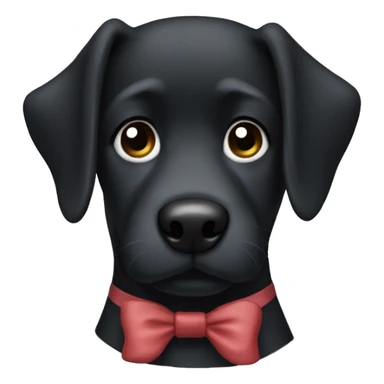 Please make a big black dog with a bow sticker
