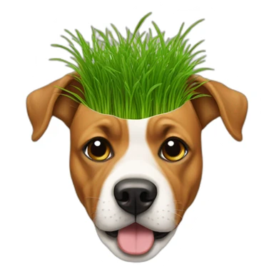 dog grass hanging from mouth sticker
