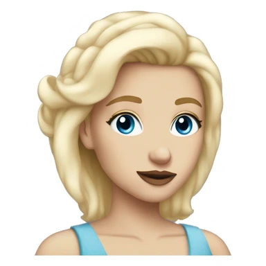 Straight Blonde blue eyes princess big lips big lashes sticker