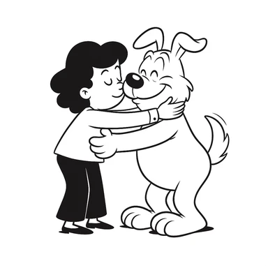 Make George white in Looney Tunes style, getting a hug. sticker