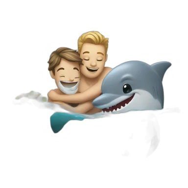 dolphin and shark loving sticker