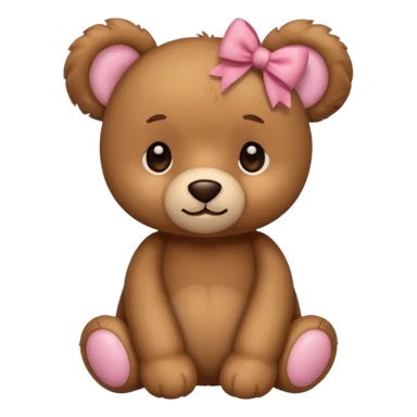 cute teddy bear with bows on two ears sticker