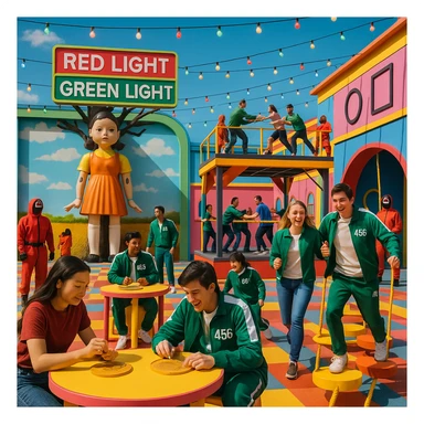 The Squid game  the game ( serie netflix)  dead game ( version parc atrraction) sticker