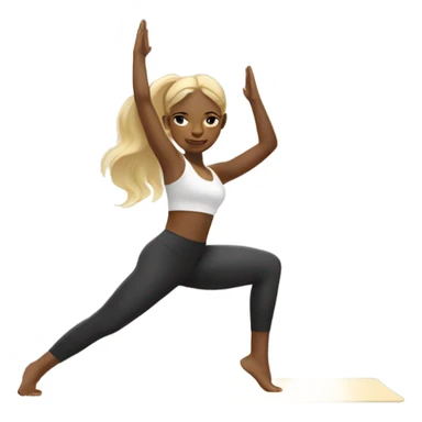 pretty black girl with blonde hair doing yoga sticker