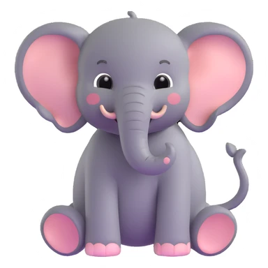 playful baby elephant sticker