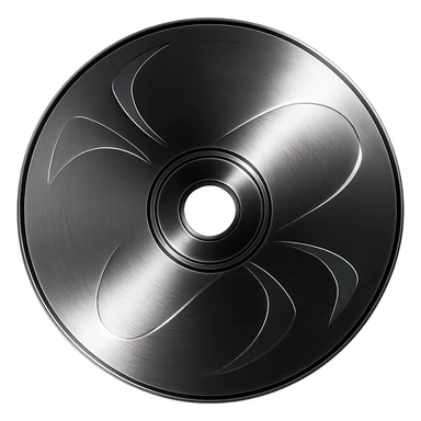 A minimalist CD disc with abstract pattern, glowing effect, pink color sticker