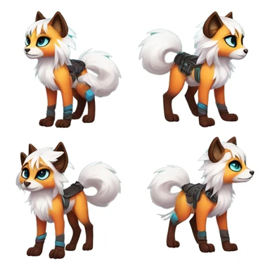 Cool cute Kawaii edgy colorful fantasy animal fursona by griffsnuff & LiLaiRa & Falvie full body sticker