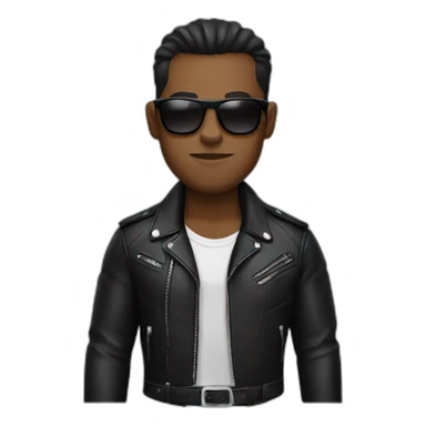tough guy in a leather jacket and sunglasses sticker