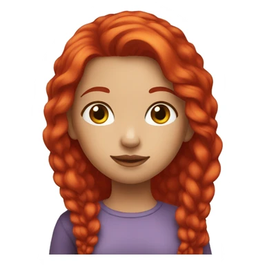 red crimson hair girl sticker