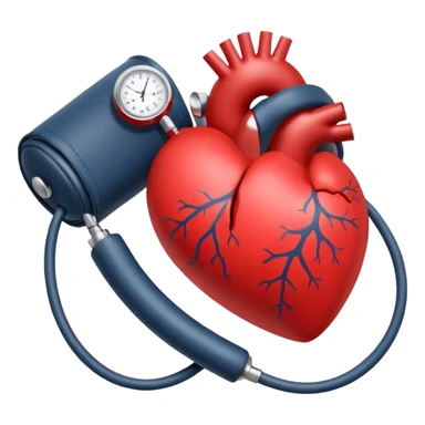 blood pressure cuff squeezing heart sticker