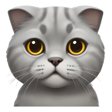 Grey Scottish fold cat  sticker