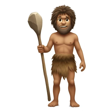 small caveman with club sticker