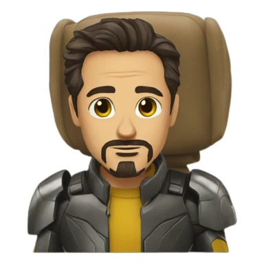 Tony Stark with yellow background sticker