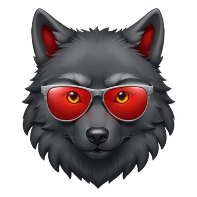 cool black wolf with red eyes wearing sunglasses sticker