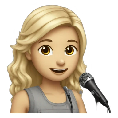 raccoon blond girl with microphone sticker