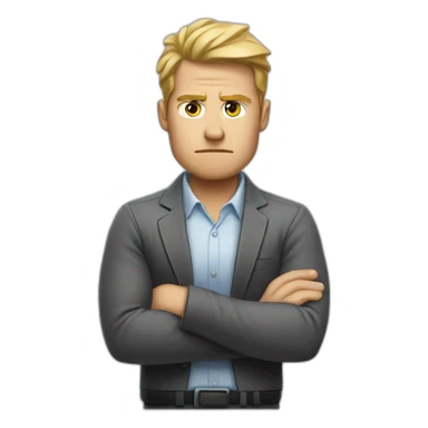 White Man HR-manager crossed arms angry sticker