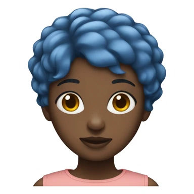 Black girl with short blue hair sticker