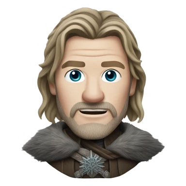 photorealistic frozen Eddard Stark sticker