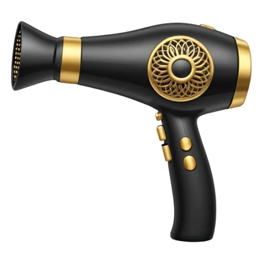 black blow dryer covered in jewelry sticker