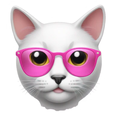 Cat with pink sunglasses sticker