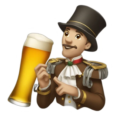 Trompette et bière sticker