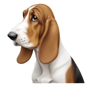 Light brown and white basset hound sticker