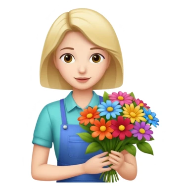 a beautiful bouquet of flowers in the hands of a florist sticker
