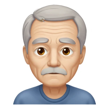 tired looking 65 year old man sticker