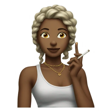 Stoner girl holding joint sticker