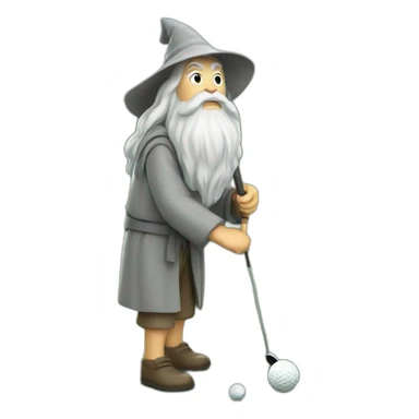 Gandalf playing golf sticker