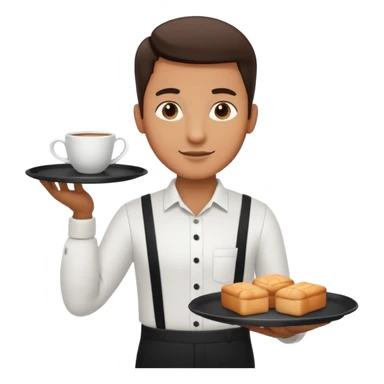 Cafe waiter man with tray sticker