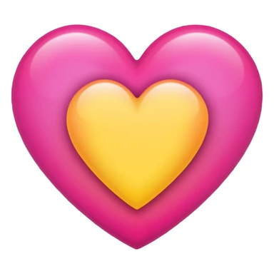Dark pink to yellow double gradient heart sticker
