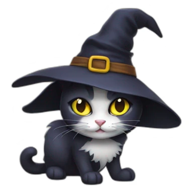 witch cat sticker