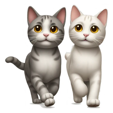 Two cats walking together  sticker