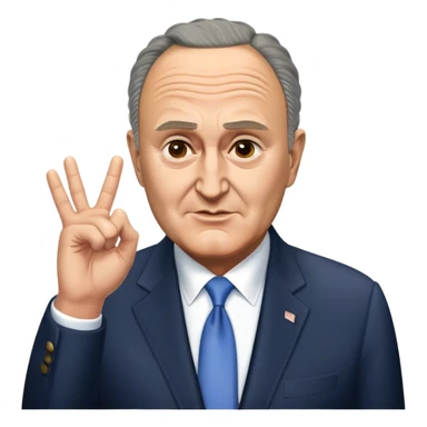 Chuck Schumer making loser sign to himself  sticker