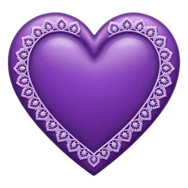 purple heart with a lace border sticker