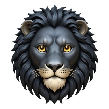 Black lion head sticker
