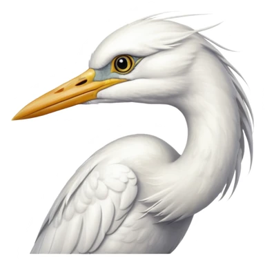 white egret headshot sticker