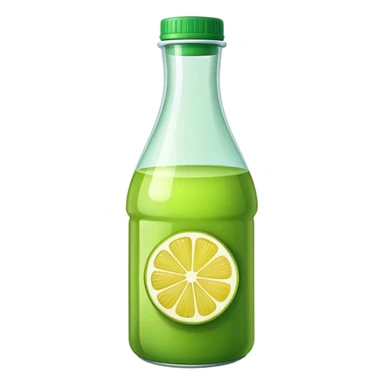 Bottle green lemon juice sticker