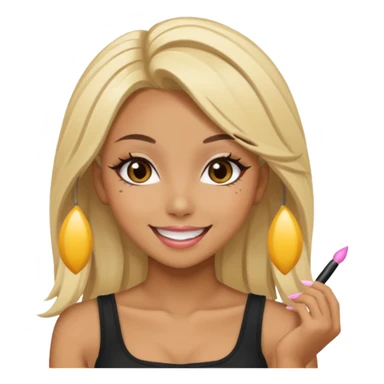 Blonde black gyaru girl sticker